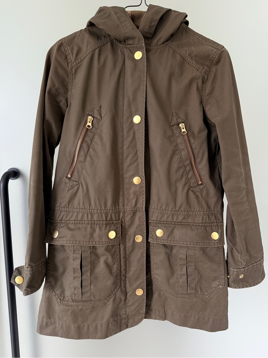 J. Crew Jackets & Blazers - J. Crew Hooded Downtown Field Jacket Olive with Gold Hardware